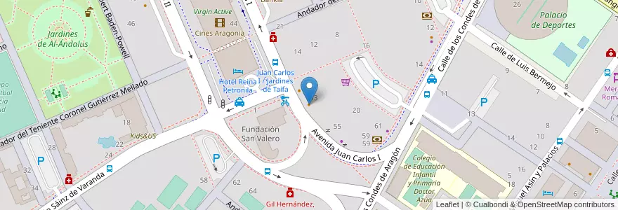 Mapa de ubicacion de Centro Óptico Marqués en スペイン, アラゴン州, サラゴサ, Zaragoza, サラゴサ.