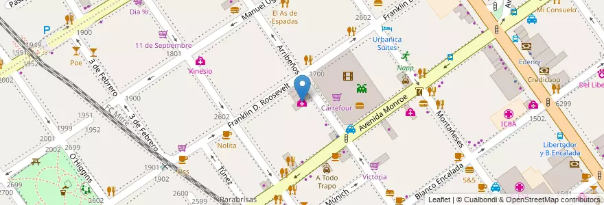Mapa de ubicacion de Centro Otorrinolaringológico Lacour y Turín, Belgrano en 阿根廷, Ciudad Autónoma De Buenos Aires, 布宜诺斯艾利斯, Comuna 13.