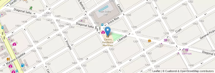 Mapa de ubicacion de Centro Periférico Martínez en الأرجنتين, بوينس آيرس, Partido De San Isidro, Martínez.