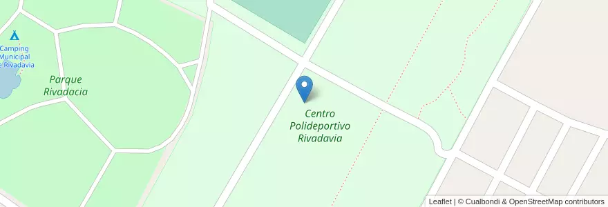 Mapa de ubicacion de Centro Polideportivo Rivadavia en Argentinien, Chile, Mendoza, Departamento Rivadavia, Distrito Ciudad De Rivadavia.