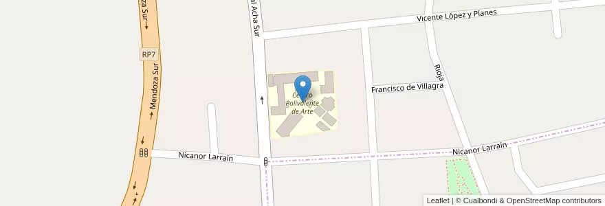 Mapa de ubicacion de Centro Polivalente de Arte en 阿根廷, San Juan, 智利, Rawson.