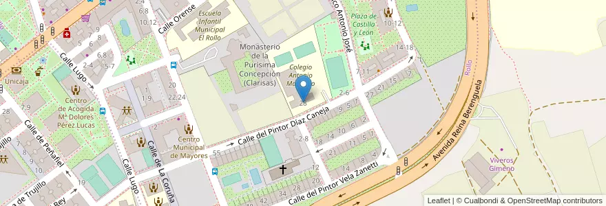 Mapa de ubicacion de Centro Profesional de Música Antonio Machado en Espagne, Castille-Et-León, Salamanque, Campo De Salamanca, Salamanque.