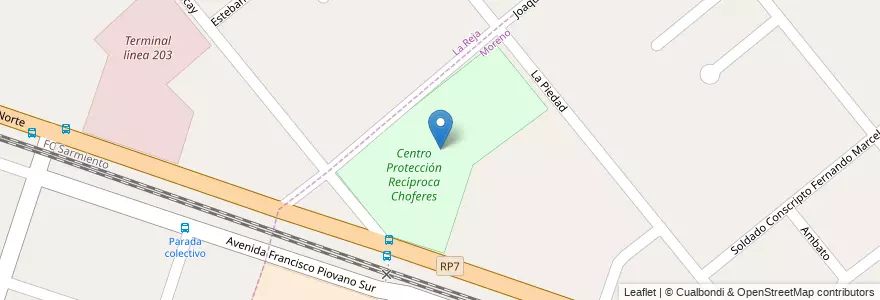 Mapa de ubicacion de Centro Protección Recíproca Choferes en Arjantin, Buenos Aires, Partido De Moreno, La Reja.