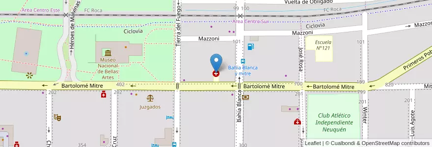 Mapa de ubicacion de Centro Quirurgico / Centro Oncológico San Peregrino en الأرجنتين, تشيلي, نيوكوين, Departamento Confluencia, Municipio De Neuquén, Neuquén.