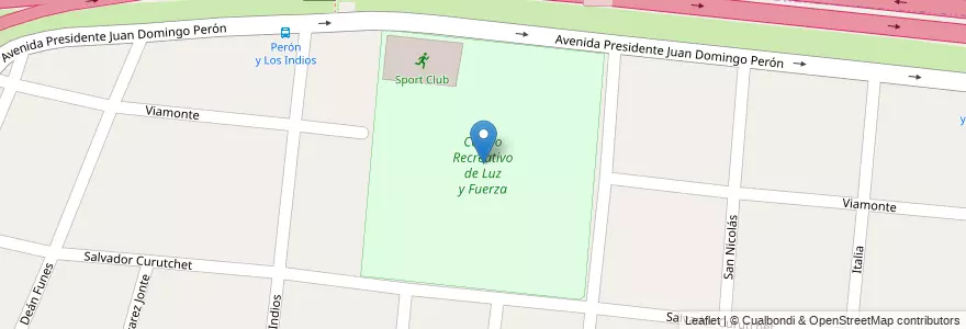 Mapa de ubicacion de Centro Recreativo de Luz y Fuerza en アルゼンチン, ブエノスアイレス州, Partido De Morón, Castelar.