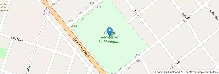 Mapa de ubicacion de Centro Recreativo La Moniquita en الأرجنتين, بوينس آيرس, Partido De Moreno, Moreno.