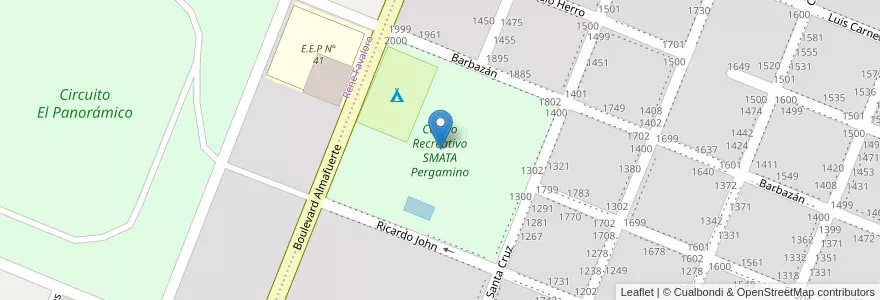 Mapa de ubicacion de Centro Recreativo SMATA Pergamino en Argentina, Provincia Di Buenos Aires, Partido De Pergamino.