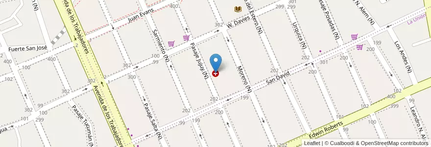 Mapa de ubicacion de Centro Rehabilitación Disminuidos Visuales en アルゼンチン, チュブ州, Trelew, Departamento Rawson.