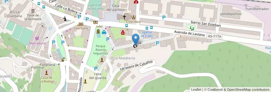 Mapa de ubicacion de Centro Religioso Islámico de Asturias Mezquita At Tauhid en スペイン, アストゥリアス州, アストゥリアス州, Llangréu/Langreo.