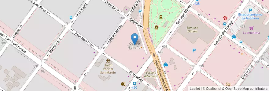 Mapa de ubicacion de Centro Salteño en Argentine, Province De Santa Cruz, Chili, Mercado De La Ciudad, Deseado, Caleta Olivia.