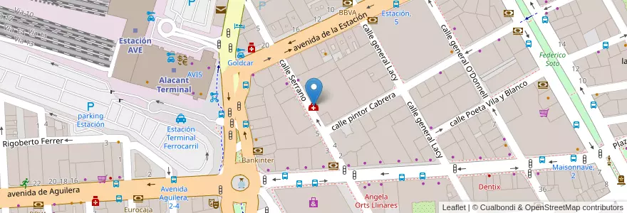 Mapa de ubicacion de Centro Salud Asisa en Espanha, Comunidade Valenciana, Alacant / Alicante, L'Alacantí, Alacant / Alicante.