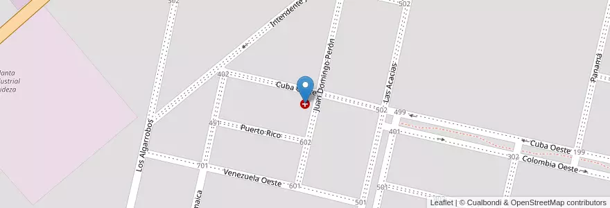 Mapa de ubicacion de CENTRO SALUD B° RIBETTO en Arjantin, Córdoba, Departamento Juárez Celman, Pedanía Carnerillo, Municipio De General Deheza, General Deheza.