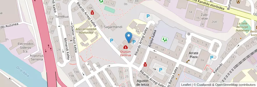 Mapa de ubicacion de Centro Salud Mental Andoain en スペイン, バスク州, Gipuzkoa, Donostialdea, Andoain.