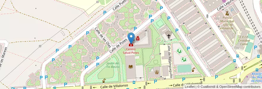 Mapa de ubicacion de Centro Salud Potes en Spagna, Comunidad De Madrid, Comunidad De Madrid, Área Metropolitana De Madrid Y Corredor Del Henares, Madrid.