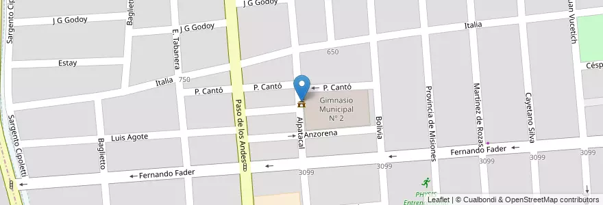 Mapa de ubicacion de Centro Sexta - Delegación Municipal en アルゼンチン, チリ, メンドーサ州.