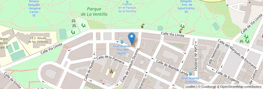 Mapa de ubicacion de Centro Social Comunitario Josefa Amar en إسبانيا, منطقة مدريد, منطقة مدريد, Área Metropolitana De Madrid Y Corredor Del Henares, مدريد.