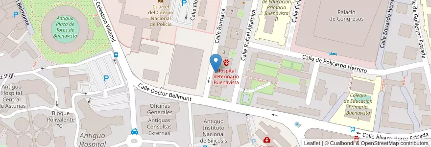 Mapa de ubicacion de Centro Social El Cristo II en Spanien, Asturien, Asturien, Oviedo.