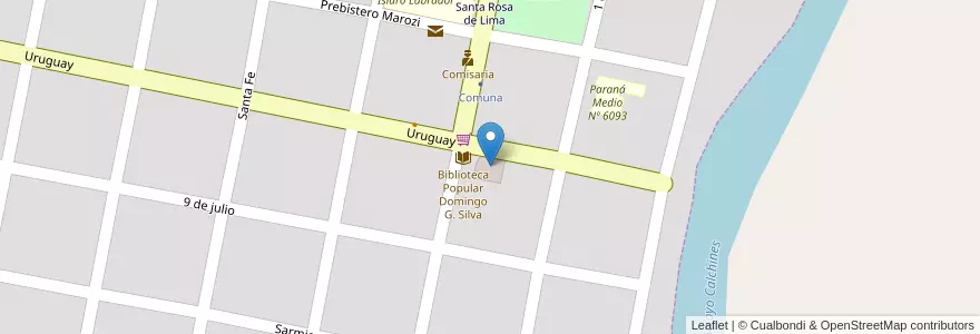 Mapa de ubicacion de Centro Social Santa Rosa en 아르헨티나, Santa Fe, Departamento Garay, Municipio De Santa Rosa De Calchines, Santa Rosa.