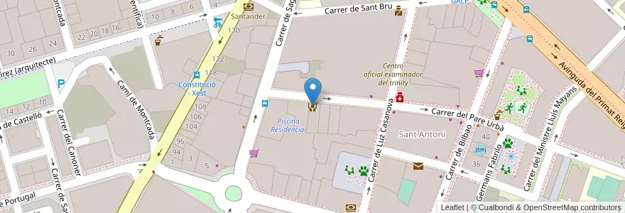 Mapa de ubicacion de Centro social Tándem en スペイン, バレンシア州, València / Valencia, Comarca De València, València.