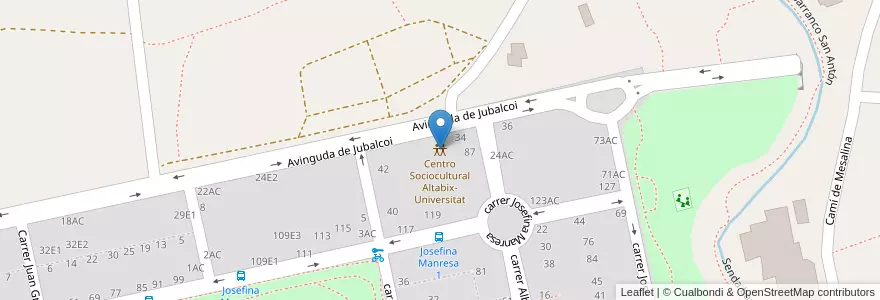 Mapa de ubicacion de Centro Sociocultural Altabix-Universitat en Espanha, Comunidade Valenciana, Alacant / Alicante, El Baix Vinalopó, Elx / Elche.