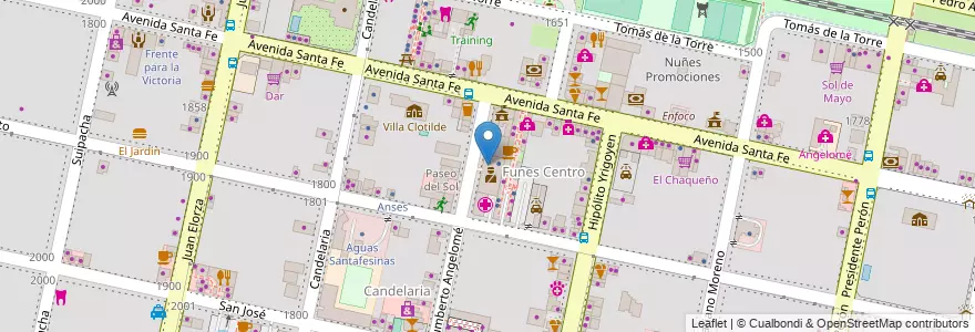 Mapa de ubicacion de Centro Territorial de Denuncias en 아르헨티나, Santa Fe, Departamento Rosario, Municipio De Funes, Funes.