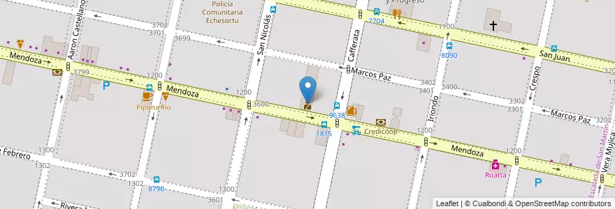 Mapa de ubicacion de Centro Territorial de Denuncias en Аргентина, Санта-Фе, Departamento Rosario, Municipio De Rosario, Росарио.