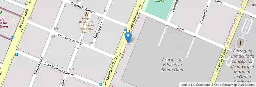 Mapa de ubicacion de Centro TV Canal 8 en Arjantin, Misiones, Departamento Oberá.