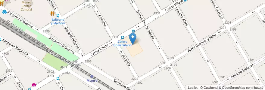 Mapa de ubicacion de Centro Universitario Vicente López en Arjantin, Buenos Aires, Partido De Vicente López, Vicente López.