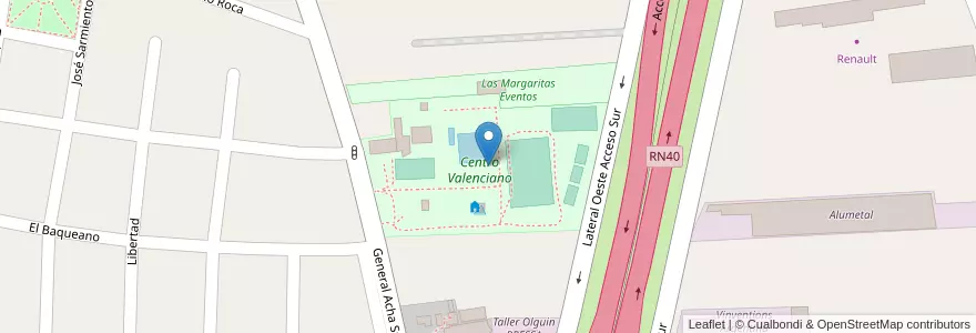 Mapa de ubicacion de Centro Valenciano en アルゼンチン, サンフアン州, チリ, Rawson.