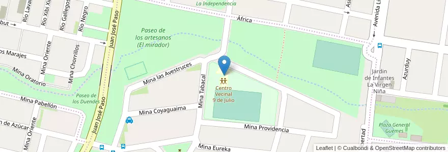 Mapa de ubicacion de Centro Vecinal 9 de Julio en Argentinien, Jujuy, Departamento Palpalá, Municipio De Palpalá.