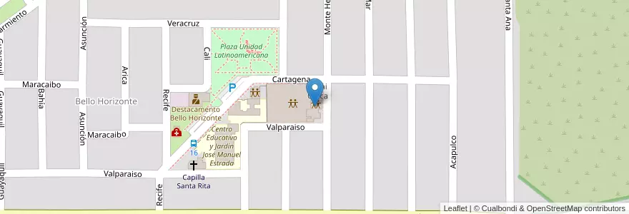 Mapa de ubicacion de Centro Vecinal Barrio Bello Horizonte en الأرجنتين, Córdoba, Departamento General San Martín, Pedanía Villa María, Municipio De Villa María, Villa María.