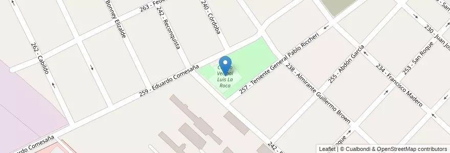 Mapa de ubicacion de Centro Vecinal Luis La Roca en Arjantin, Buenos Aires, Partido De Tres De Febrero, Ciudadela.