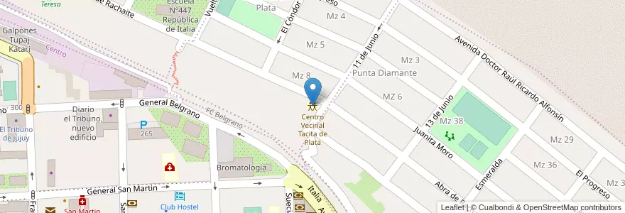 Mapa de ubicacion de Centro Vecinal Tacita de Plata en Argentinien, Jujuy, Departamento Doctor Manuel Belgrano, Municipio De San Salvador De Jujuy.