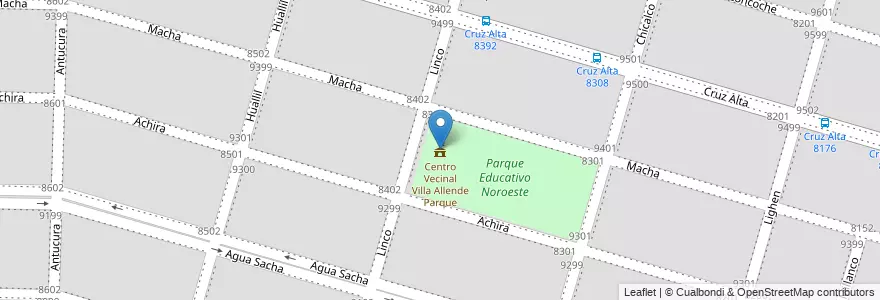 Mapa de ubicacion de Centro Vecinal Villa Allende Parque en Argentina, Córdova, Departamento Capital, Pedanía Capital, Córdoba, Municipio De Córdoba.