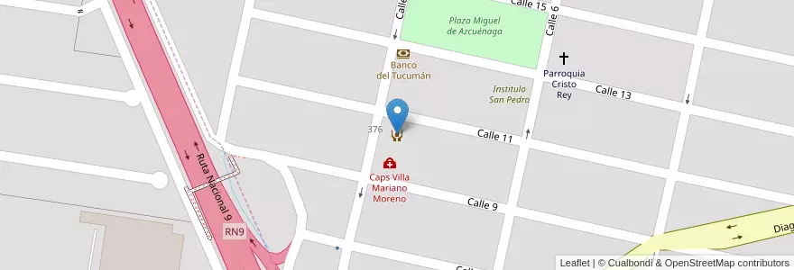 Mapa de ubicacion de Centro Vecinal Villa Mariano Moreno en آرژانتین, Tucumán, Departamento Tafí Viejo, San Miguel De Tucumán.