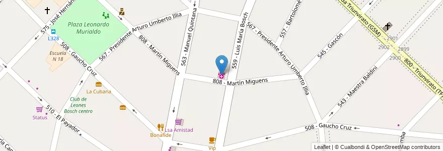 Mapa de ubicacion de Centro Veterinario en アルゼンチン, ブエノスアイレス州, Partido De Tres De Febrero, Villa Bosch.