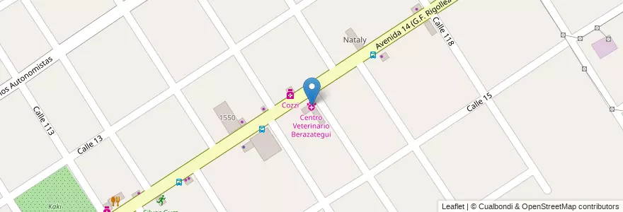 Mapa de ubicacion de Centro Veterinario Berazategui en Аргентина, Буэнос-Айрес, Partido De Berazategui, Berazategui.