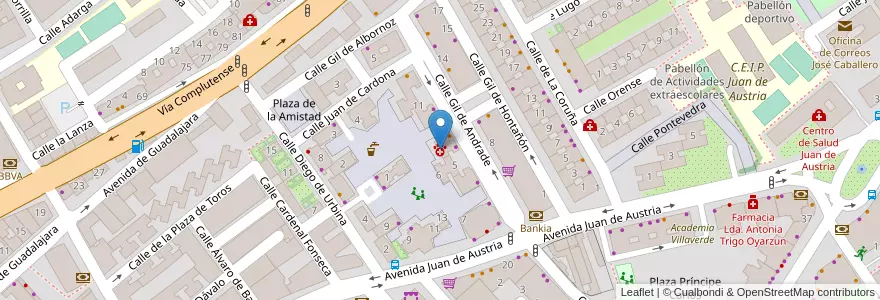 Mapa de ubicacion de Centro Veterinario Cardona en إسبانيا, منطقة مدريد, منطقة مدريد, Área Metropolitana De Madrid Y Corredor Del Henares, القلعة الحجارة.