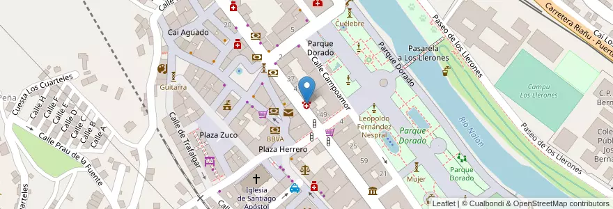 Mapa de ubicacion de Centro Veterinario Langreo en 西班牙, 阿斯圖里亞斯, 阿斯圖里亞斯, Llangréu/Langreo.