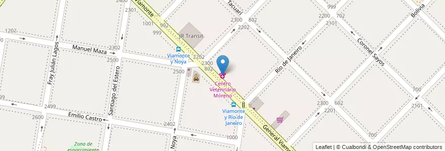 Mapa de ubicacion de Centro Veterinario Moreno en Argentinië, Buenos Aires, Partido De Lanús, Lanús Oeste.