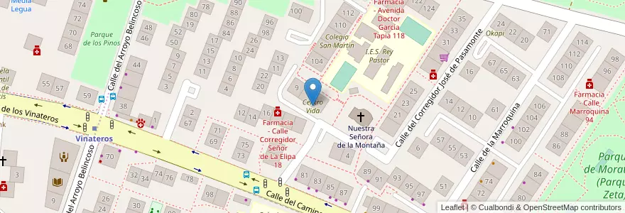 Mapa de ubicacion de Centro Vida en Spanien, Autonome Gemeinschaft Madrid, Autonome Gemeinschaft Madrid, Área Metropolitana De Madrid Y Corredor Del Henares, Madrid.
