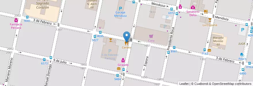 Mapa de ubicacion de Centro en Аргентина, Санта-Фе, Departamento Rosario, Municipio De Rosario, Росарио.