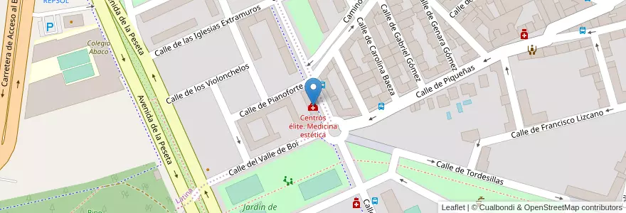 Mapa de ubicacion de Centros élite. Medicina estética en Sepanyol, Comunidad De Madrid, Comunidad De Madrid, Área Metropolitana De Madrid Y Corredor Del Henares, Madrid.