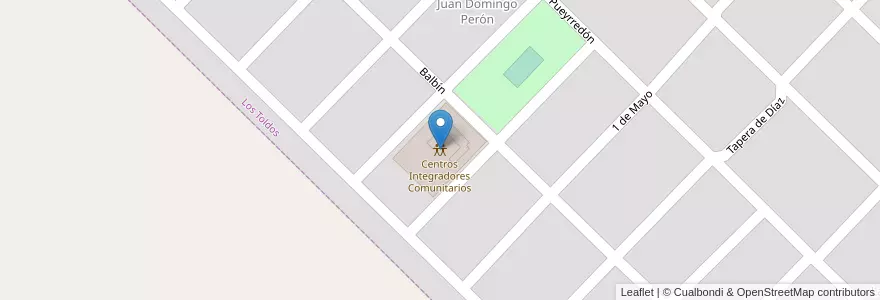 Mapa de ubicacion de Centros Integradores Comunitarios en Argentine, Province De Buenos Aires, Partido De General Viamonte, Los Toldos.