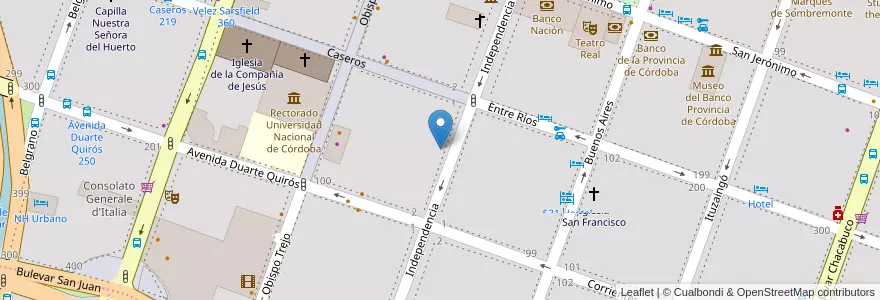 Mapa de ubicacion de Centros odontológicos Garden en 阿根廷, Córdoba, Departamento Capital, Pedanía Capital, Córdoba, Municipio De Córdoba.