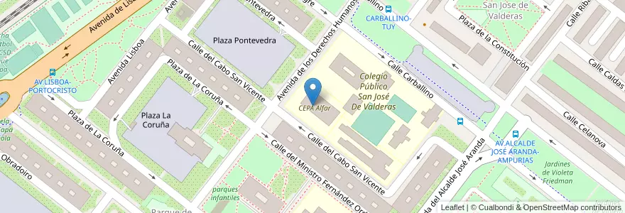 Mapa de ubicacion de C.E.P.A. Alfar en Испания, Мадрид, Мадрид, Área Metropolitana De Madrid Y Corredor Del Henares, Alcorcón.