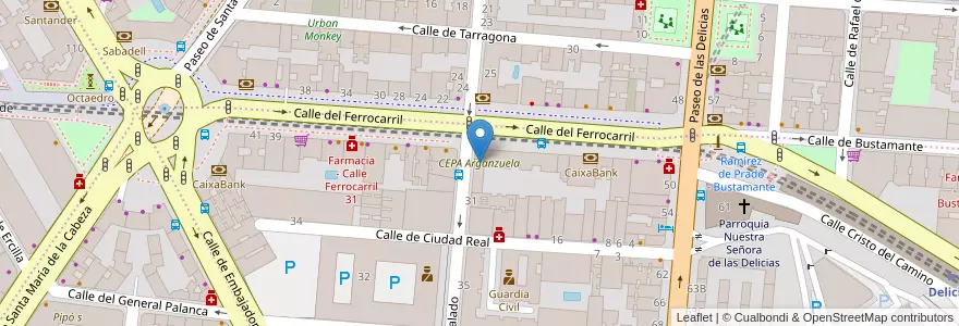Mapa de ubicacion de CEPA Arganzuela en إسبانيا, منطقة مدريد, منطقة مدريد, Área Metropolitana De Madrid Y Corredor Del Henares, مدريد.