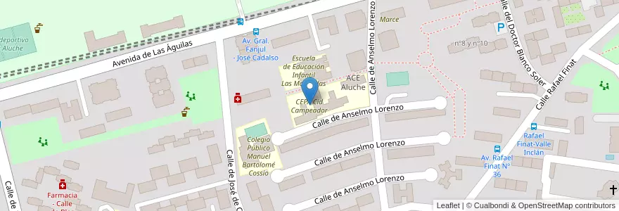 Mapa de ubicacion de CEPA Cid Campeador en Spanien, Autonome Gemeinschaft Madrid, Autonome Gemeinschaft Madrid, Área Metropolitana De Madrid Y Corredor Del Henares, Madrid.