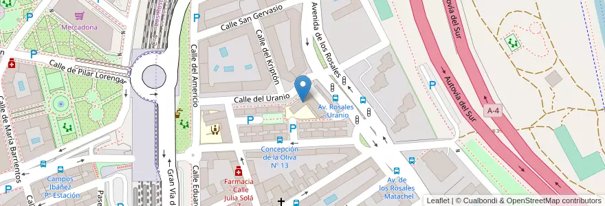 Mapa de ubicacion de CEPA Los Rosales en Испания, Мадрид, Мадрид, Área Metropolitana De Madrid Y Corredor Del Henares, Мадрид.