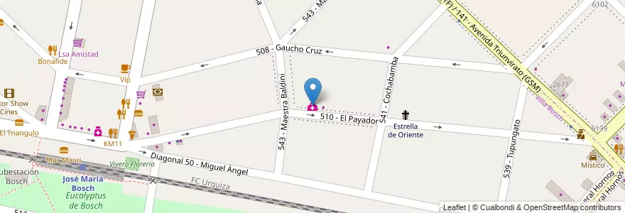 Mapa de ubicacion de Cepar Salud en آرژانتین, استان بوئنوس آیرس, Partido De Tres De Febrero, Villa Bosch.
